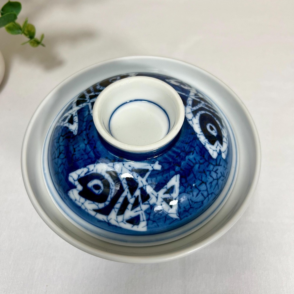 Vintage Japanese Sakana Fish Porcelain Rice Bowl - Picture 5 of 10